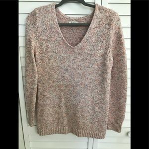 Loft Outlet Peach/gray Tunic Sweater Size M